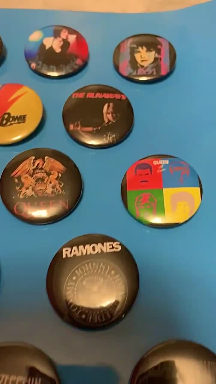 70s, 80's, 90's Rock Band Pins, Custom Badges, Alternative, Punk