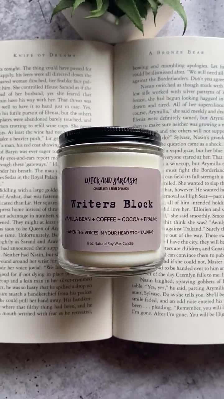 Writers Block Candle /Coffee Candle/ Author Gift/ Writer Gift /Future Author  Gift/ Bookish Candle /Bookish Gifts / Writing Candle
