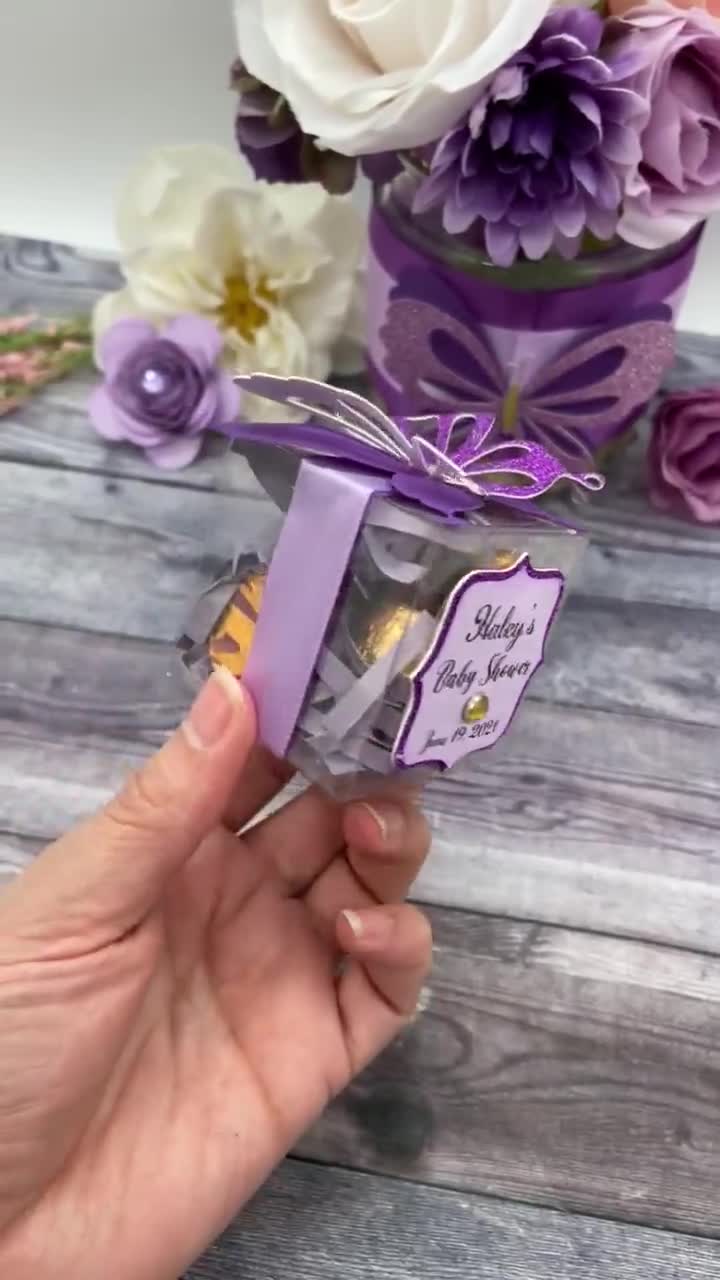 Personalized Butterfly Clear Party Favor Box For Quinceanera - Madanela