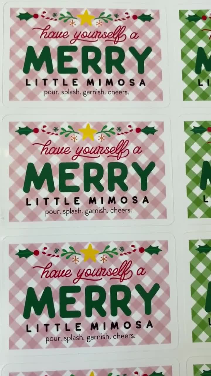 Christmas Mini Champagne Wine Labels for Holiday Brunch, Stocking Stuffer  Wine Gift for Girlfriend, Christmas Brunch Mimosa Bar Party Favors 