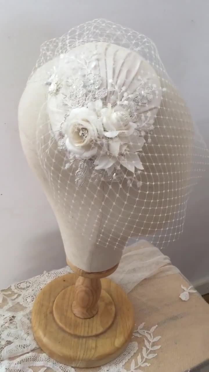 TORIANA  Victorian Vintage Wedding Veil Bridal Headpiece Antique Lace –  The Feathered Head