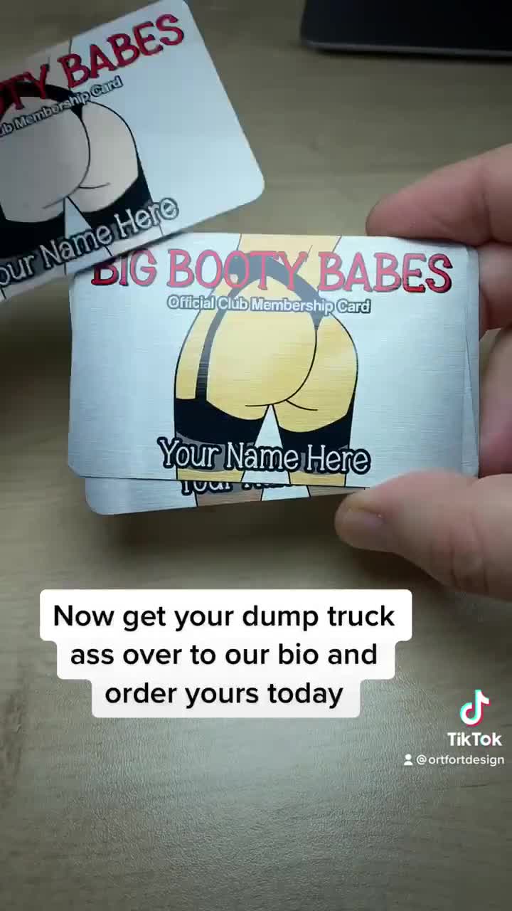 Big Booty Babes Official Club Membership Metal Card, Best Friend Gift,  Funny Big Booty Present, Brazilian Butt Lift