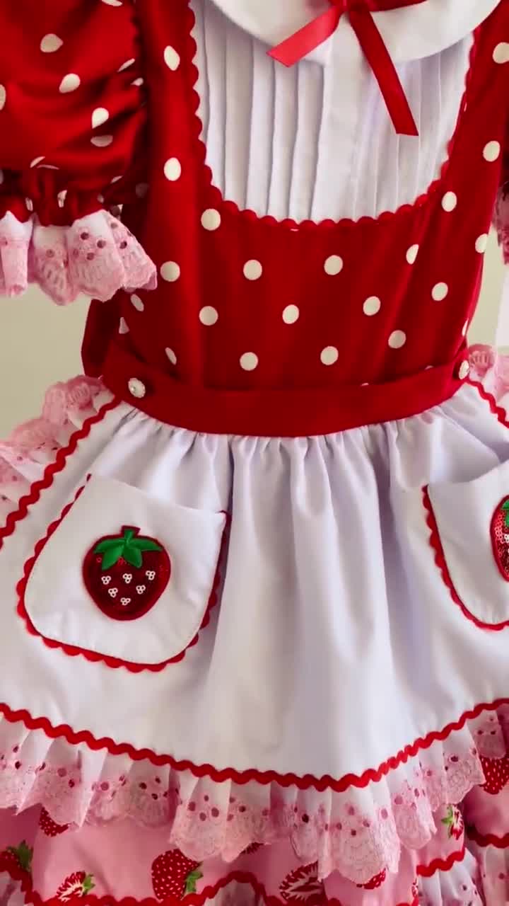 vestido de fresa / fresa / traje de fresa / cumpleaños de fresa / 1er  cumpleaños