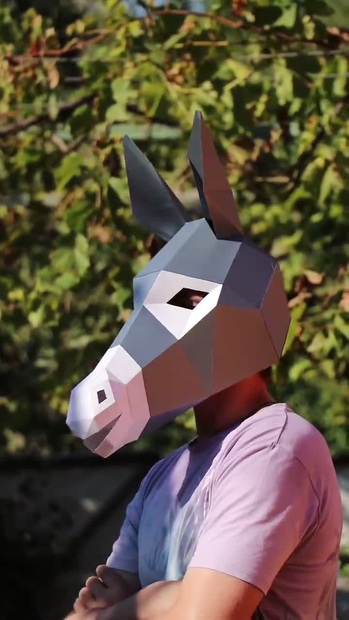 Donkey Mask  Paper Mache Mask - Papyromancer - Crafts & Other Art, Masks -  ArtPal