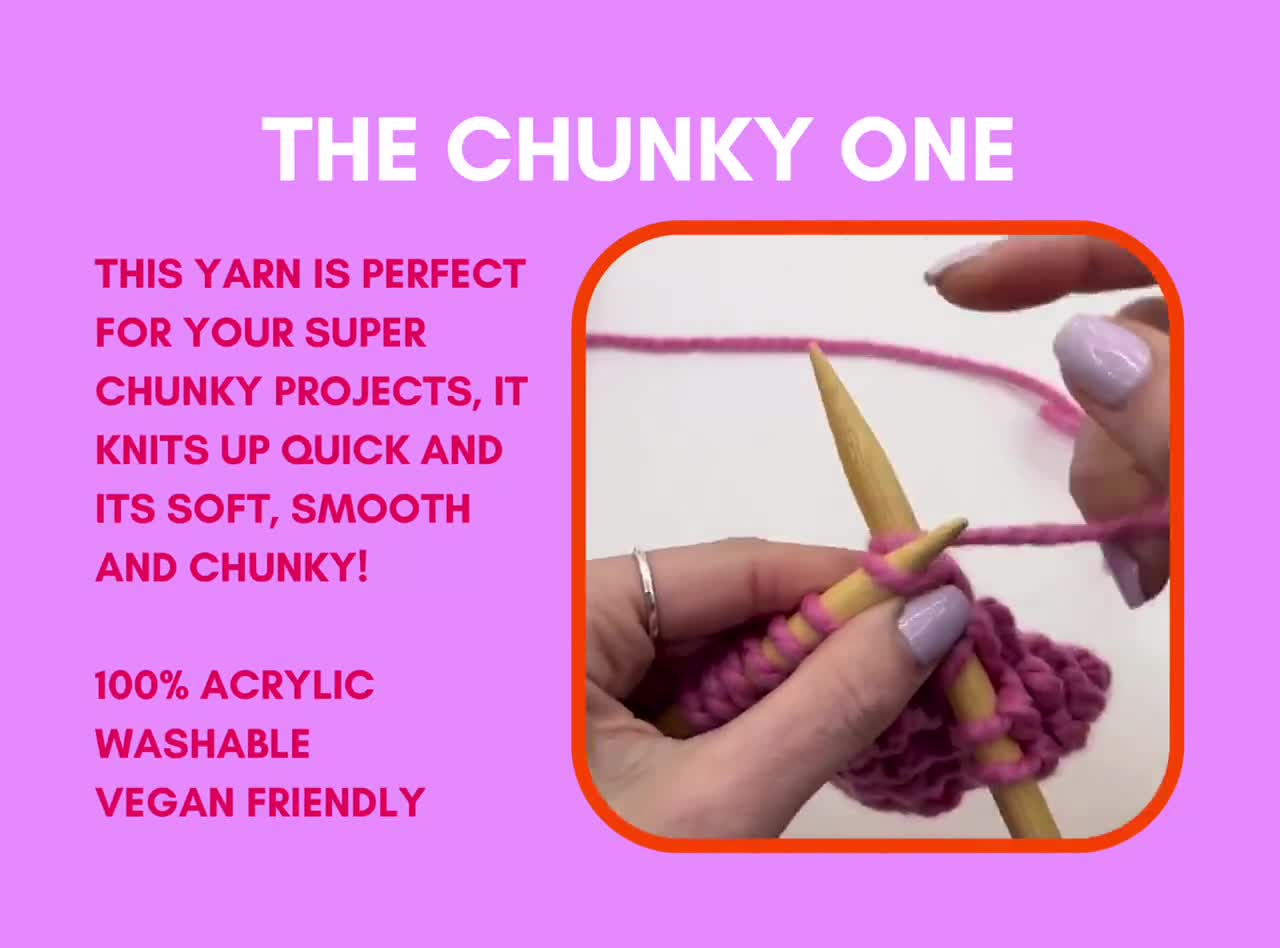 Purple Super Chunky Yarn, Mauve Super Chunky Yarn, 100% Acrylic, Suitable  for Vegans, 100g Balls of Yarn, Chunky Knitting, Washable Yarn 