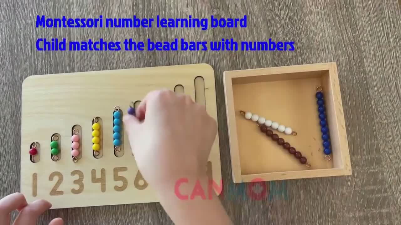 Montessori Calcul 1-9 Perles Barre Jouet Pédagogique en Bois