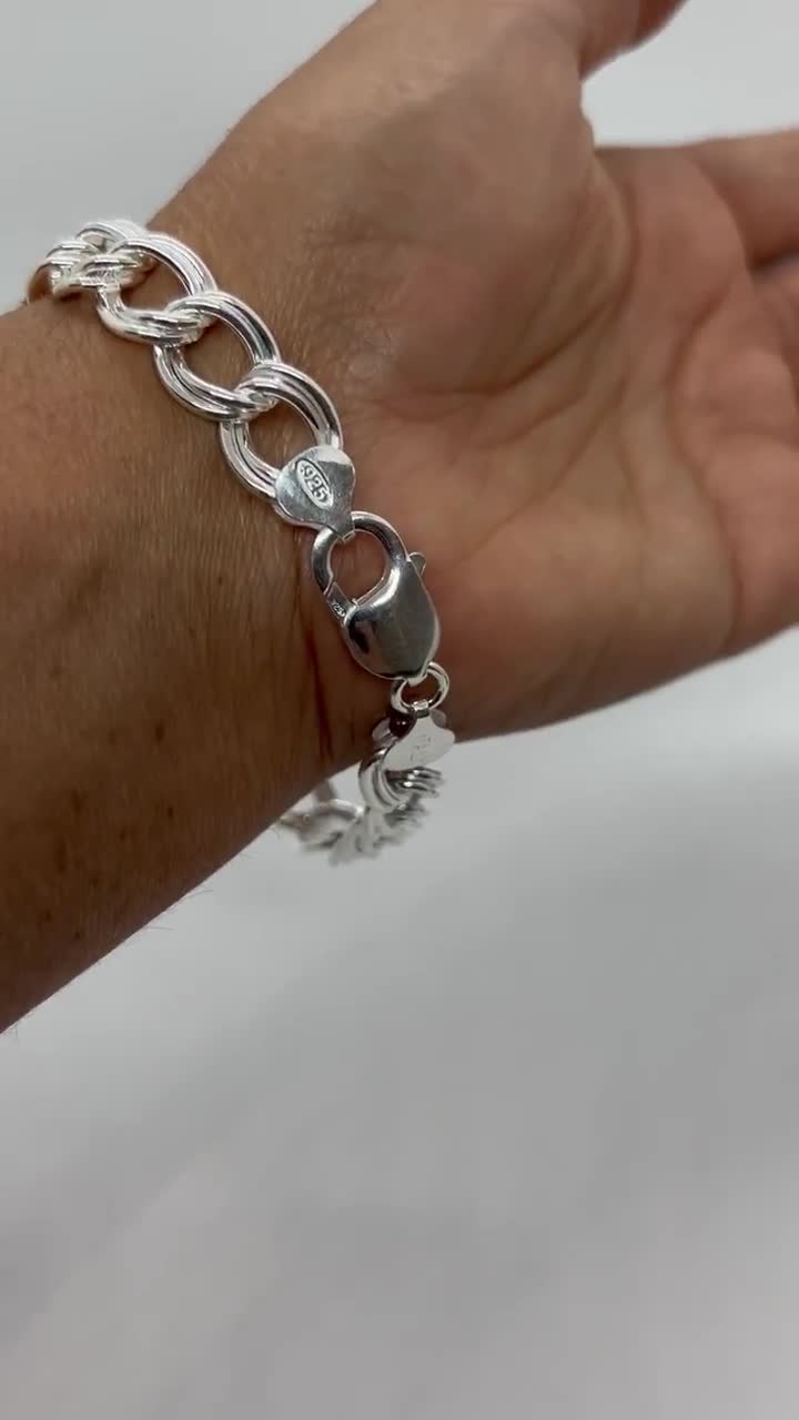 Italian 925 Silver Bracelet 5mm Diamond-Cut Cuban Link Curb Made In Italy 8.0 - Foto 5