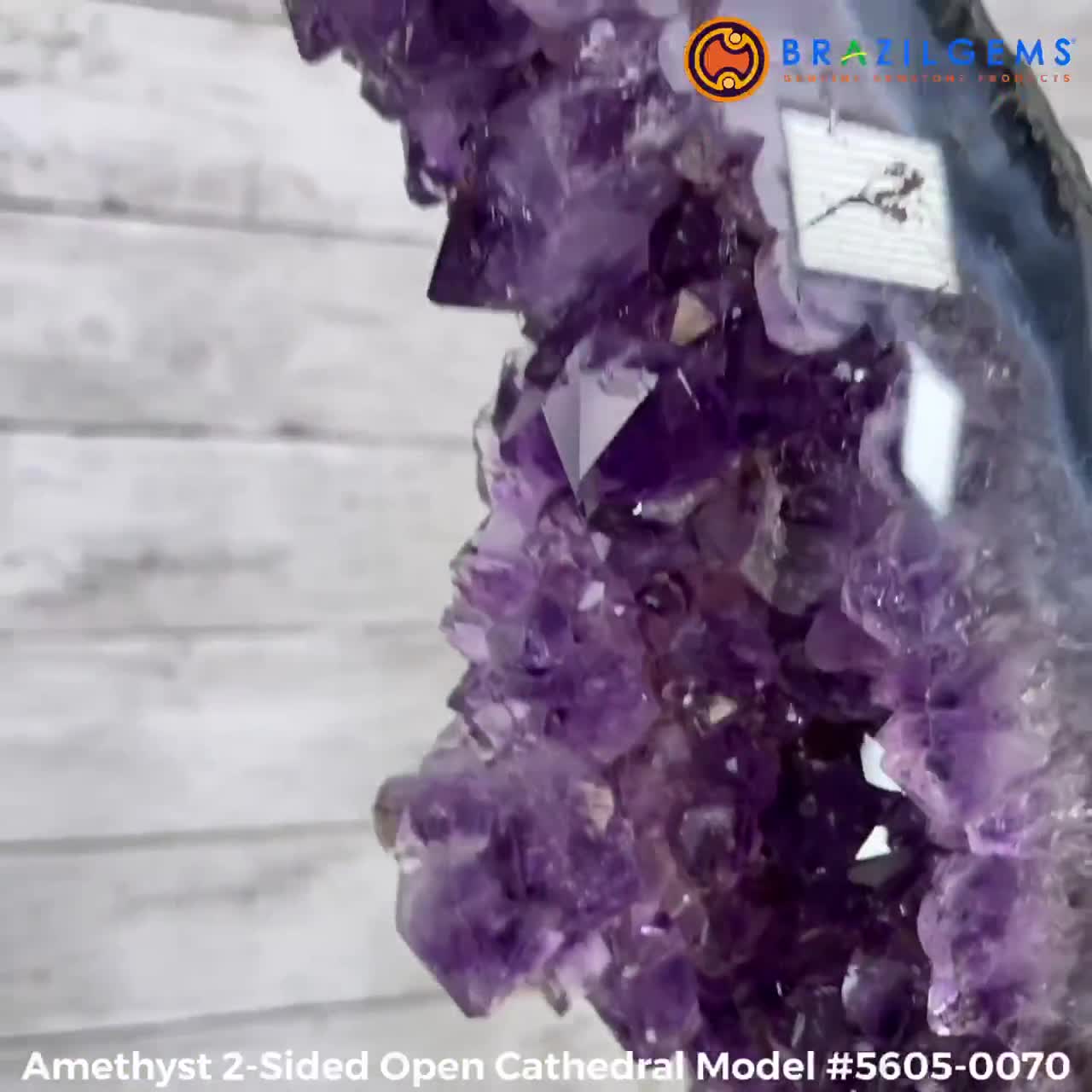 超高品質 2 面ブラジル産アメジスト カテドラル、32.2 ポンド、高さ
