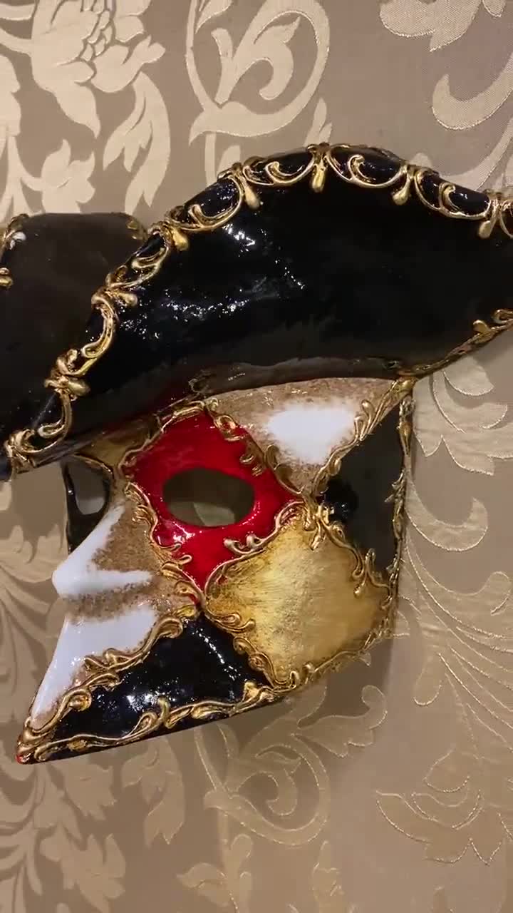 Maschera Veneziana da Uomo Casanova, Bauta Con Cappello, Cartapesta , Maschera  Carnevale , Maschera Halloween -  Portugal