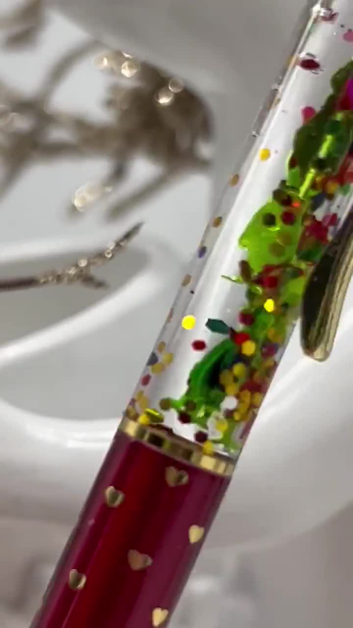 Grinch Float Pen. Youre a Mean One Christmas Snow Globe Charm Pen. Retro  Christmas Inspired Gift. Holiday Planner Pen. Stocking Stuffers. 