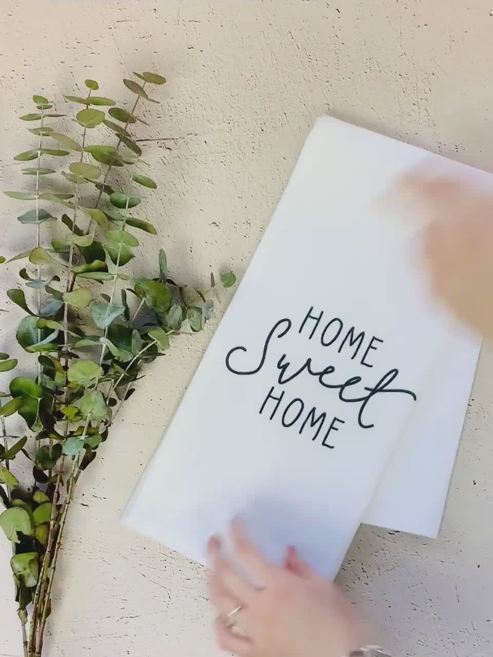 Home Sweet Home Soft and Absorbent Kitchen Tea Towel, Flour Sack Towel and  Dish Cloth, Home Decor, Gift, Mother's Day, Kitchen Decor, Custom, image size:960x1280