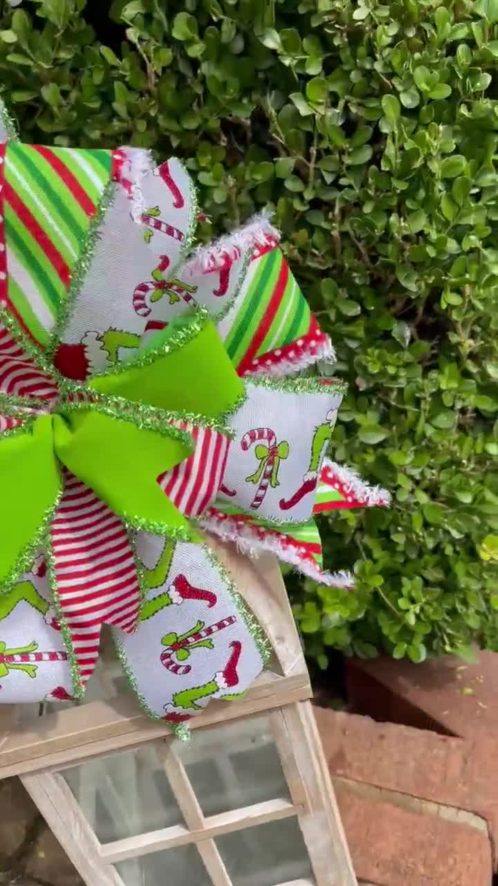 Grinch Bow Grinch Christmas Decorations Grinchmas Mini Tree Topper