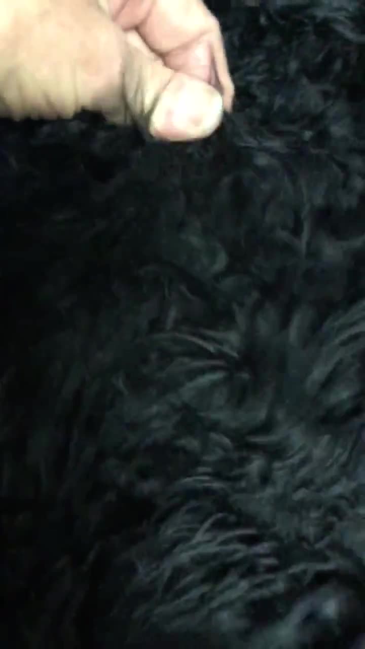 Black Shaggy Faux Fur Fabric by the Yard