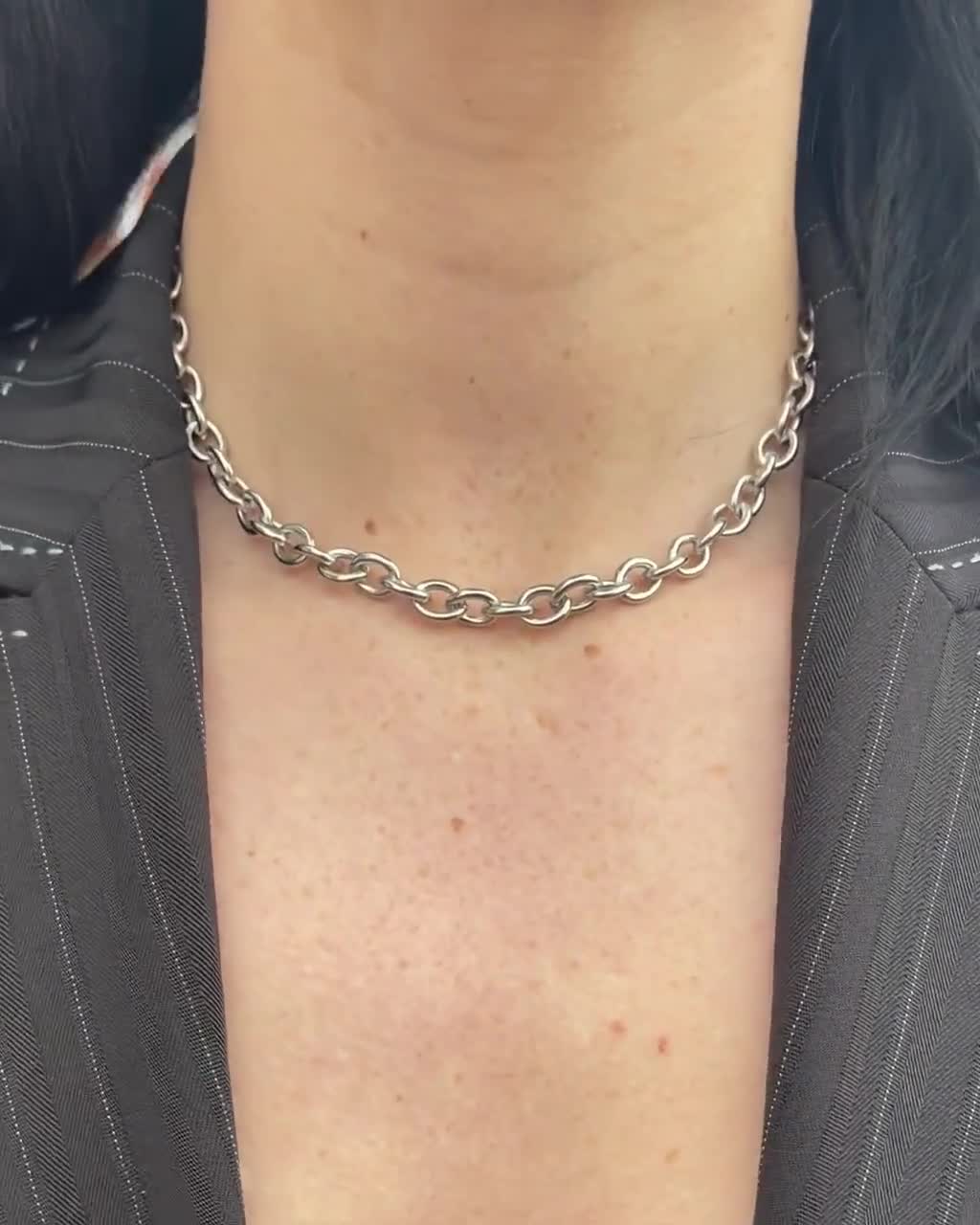 Chunky Chain Choker Necklace Men and Women Big Chain 