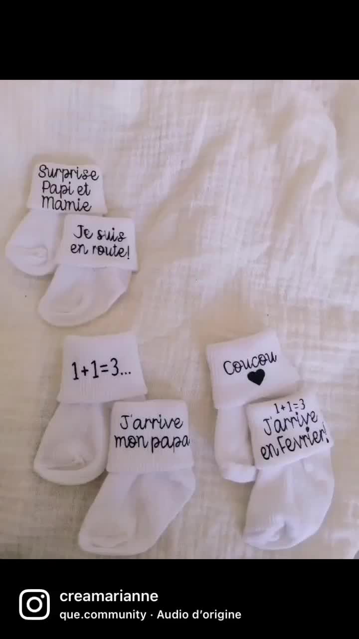 Chaussettes personnalisées annonce grossesse etc - Fait main avec ♥︎ -  Taille unique
