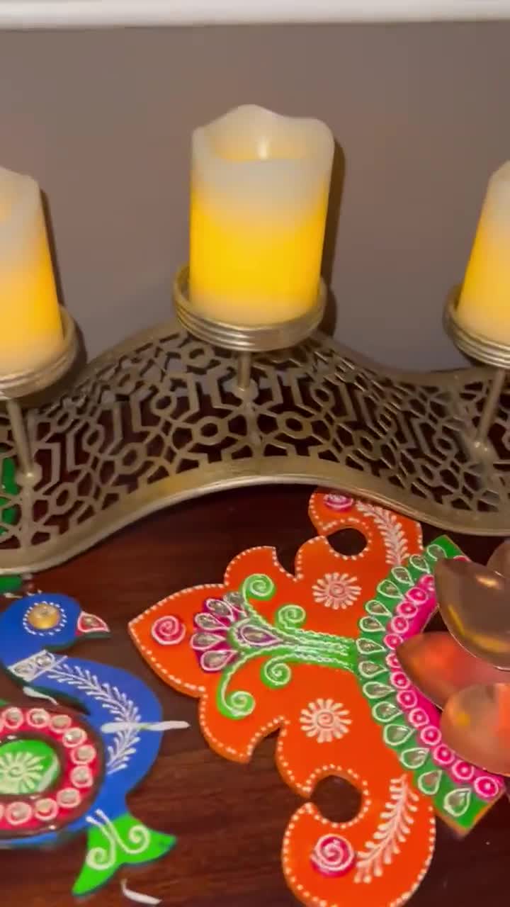 Buy Diya Design Metal Diwali Rangoli, Indian Wedding Decoration, Mehndi  Ceremony, Diwali Decor Online in India - Etsy