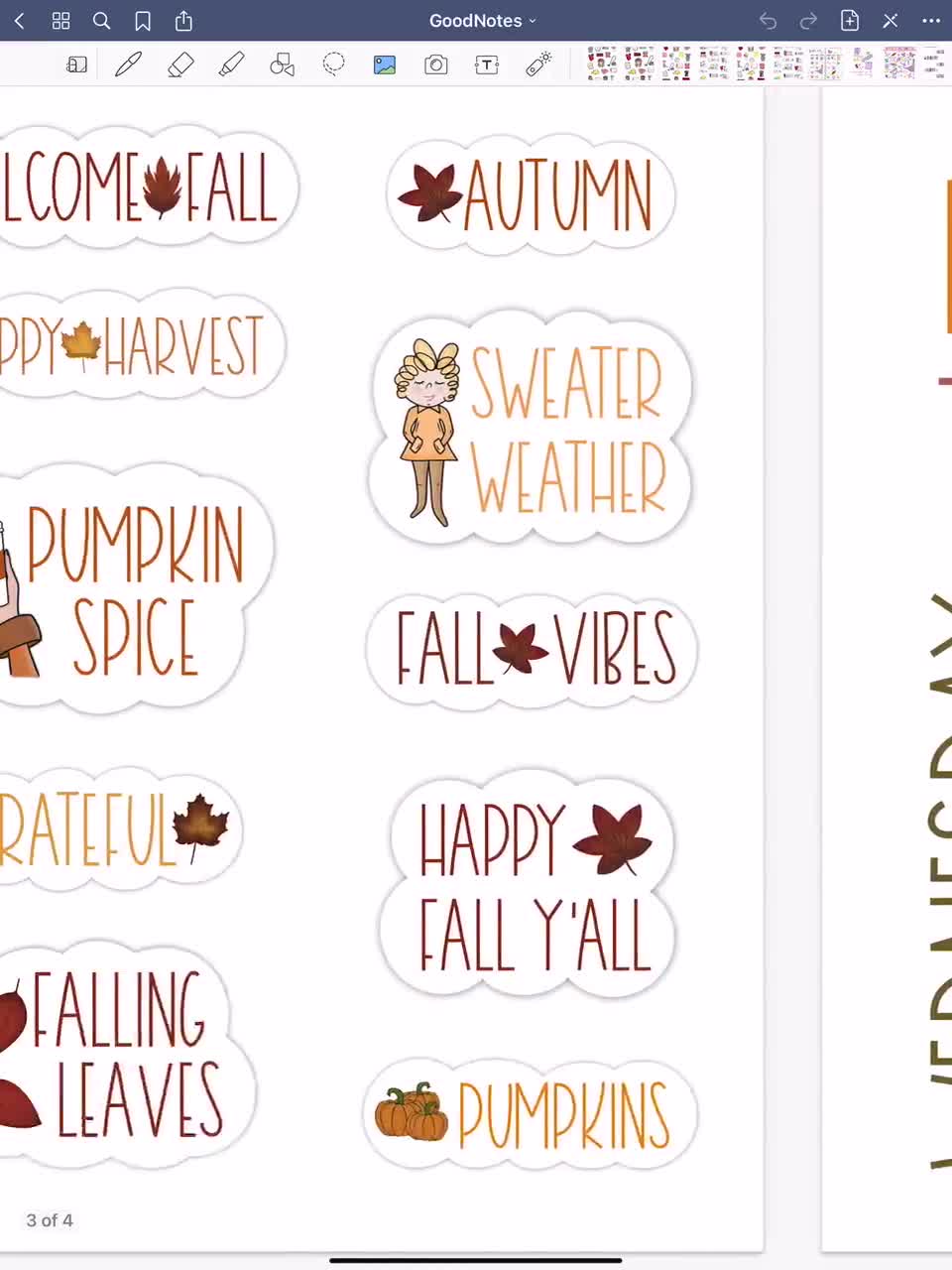 DIGITAL STICKERS Set for Digital Planner, Zinnia App, Goodnotes