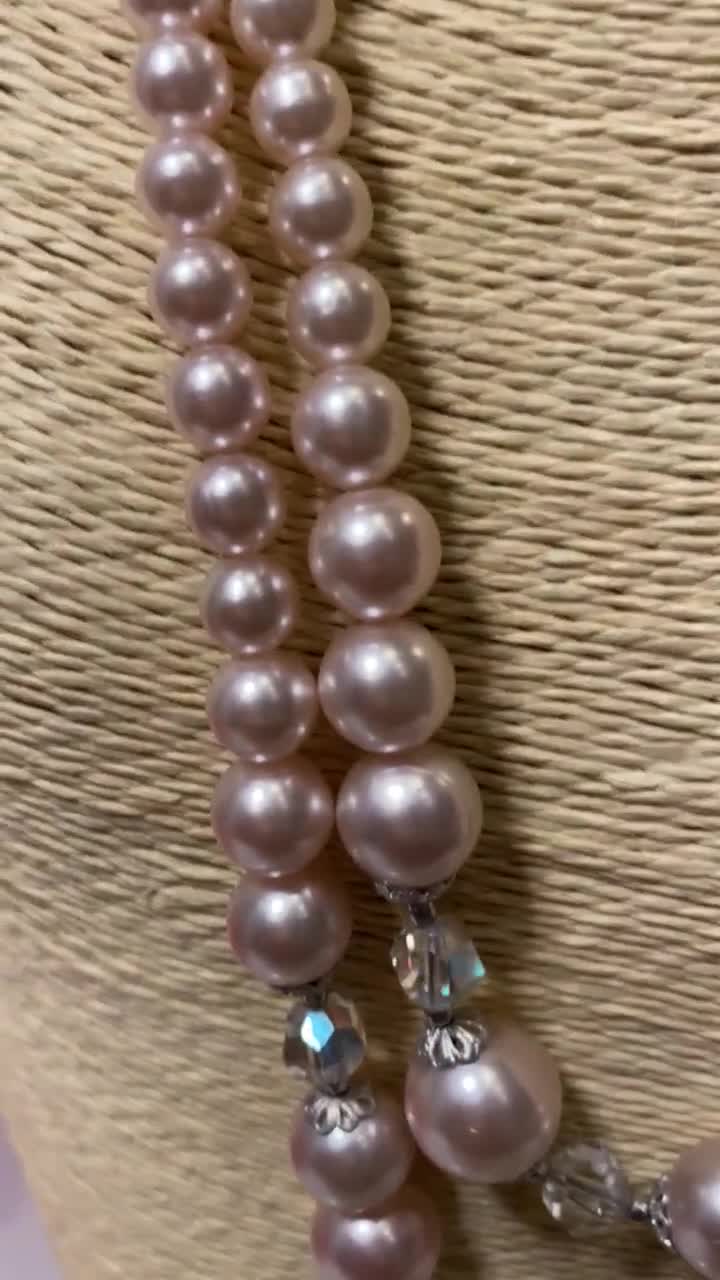 Pink Double Strand Pearl Necklace