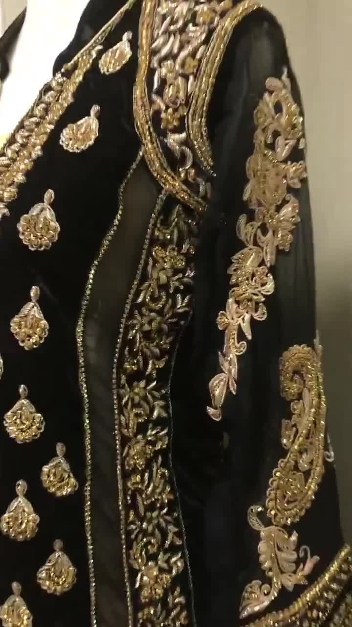 Black and outlet gold pakistani dress