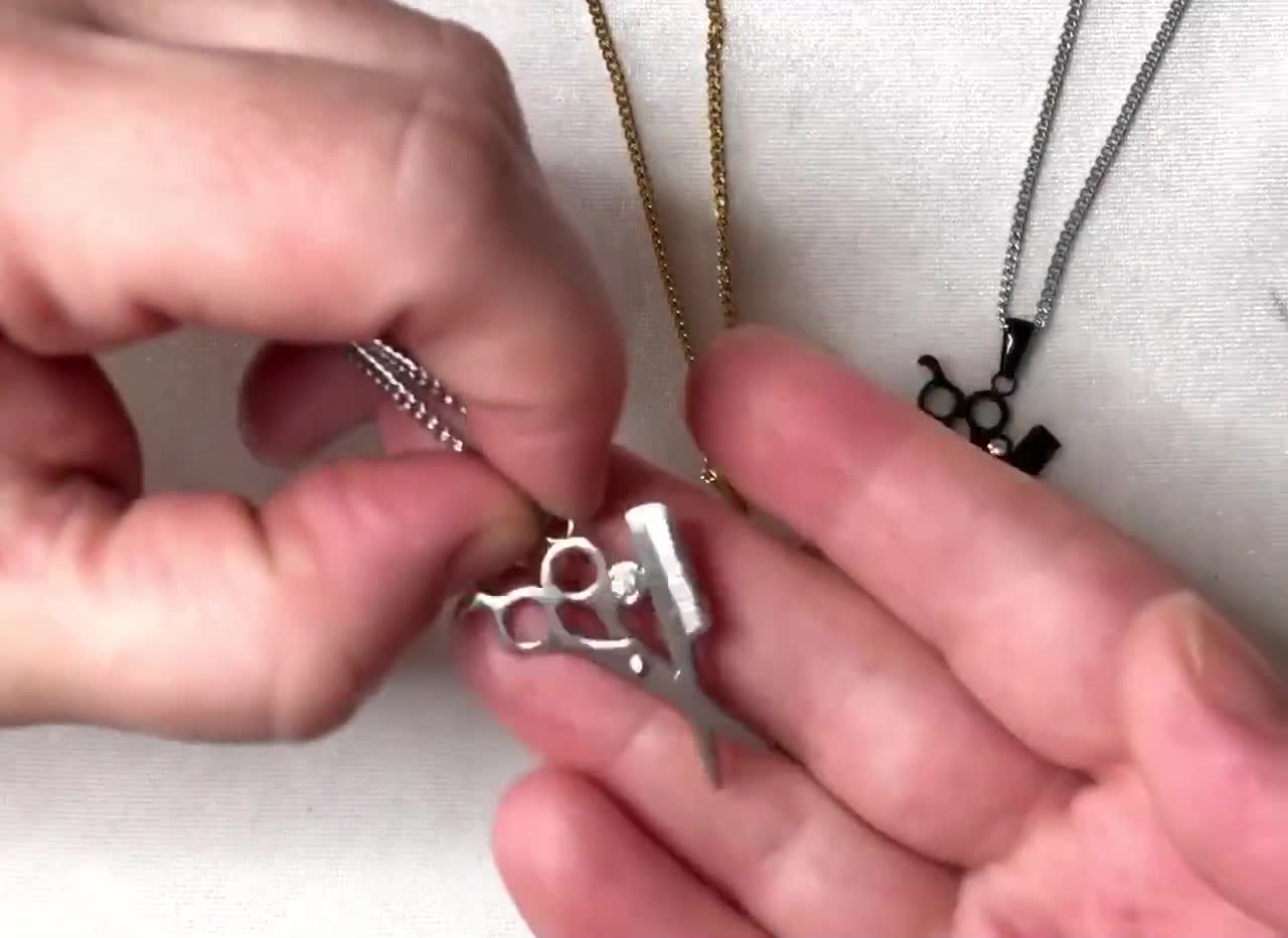 Scissors Pendant, Scissors Necklace, Hairdresser Jewelry