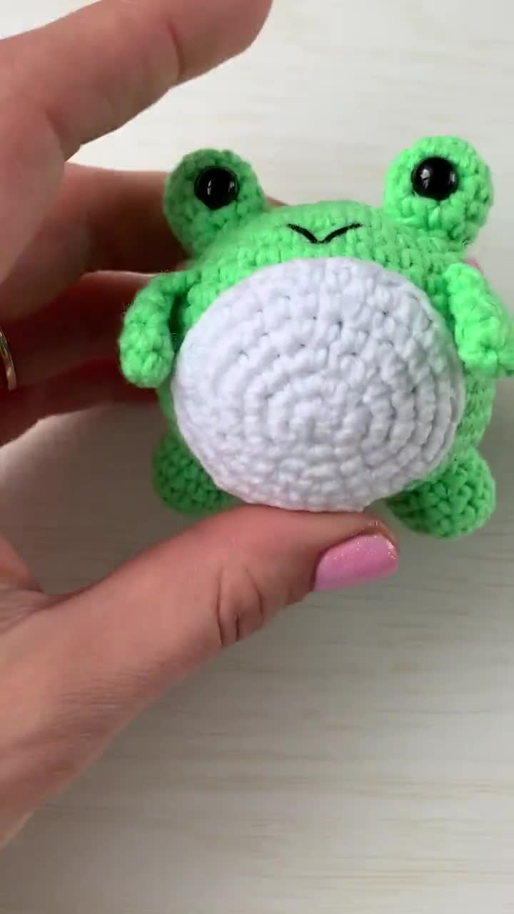 Crochet Frog Toy, Kawaii Amigurumi Frog, Frog Stuffed Toy, Cute