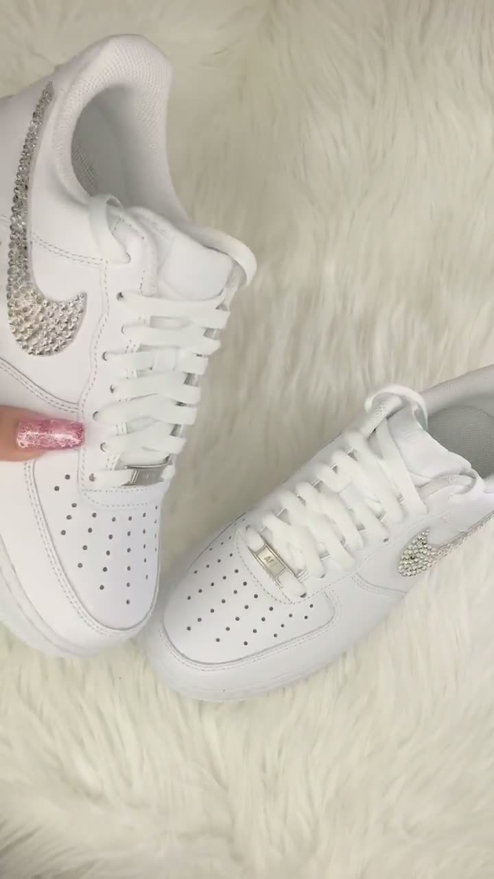 Swarovski Nike Air Force 1 con cristales de Swarovski para mujer zapatillas blancas personalizadas