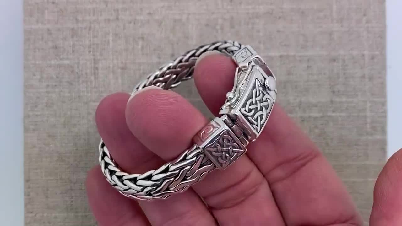 Silver 925. Very nice bracelet with Celtic knots 3/8 width. Size 6 high quality 1/2 inches.