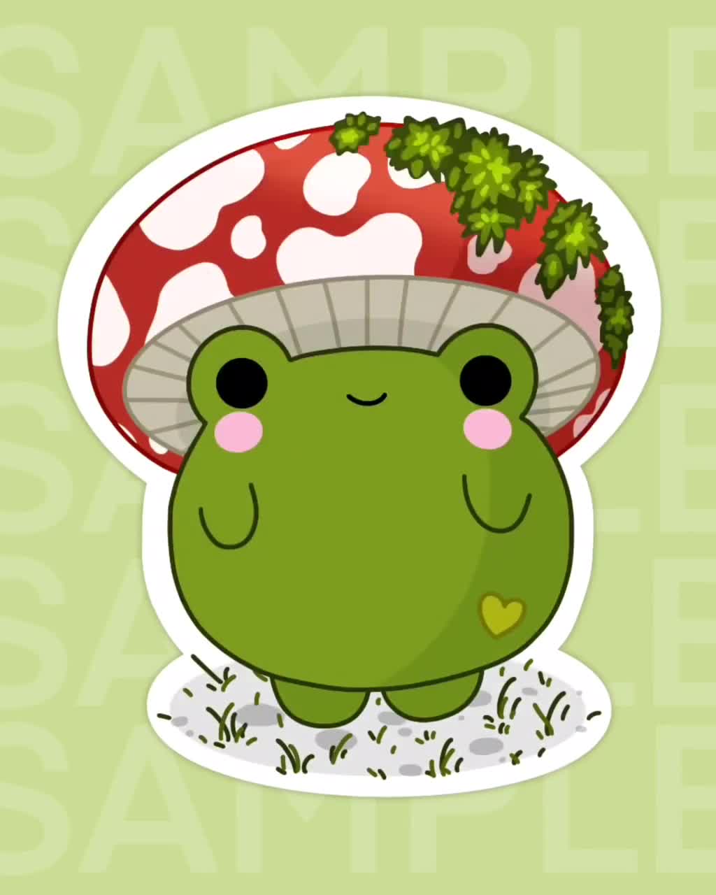 Mushroom Frog Sticker/cute Cottagecore Toad Die Cut/froggy - Etsy ...