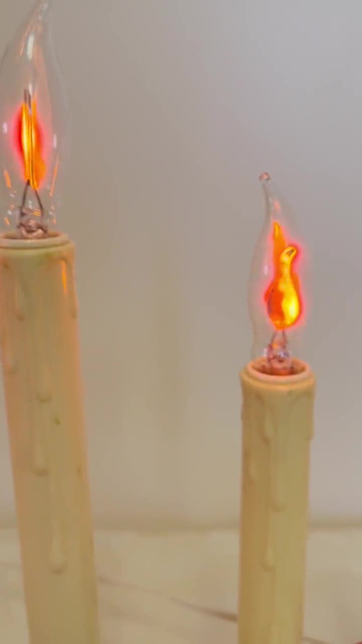 5 Antique Christmas Electric Candlesticks 