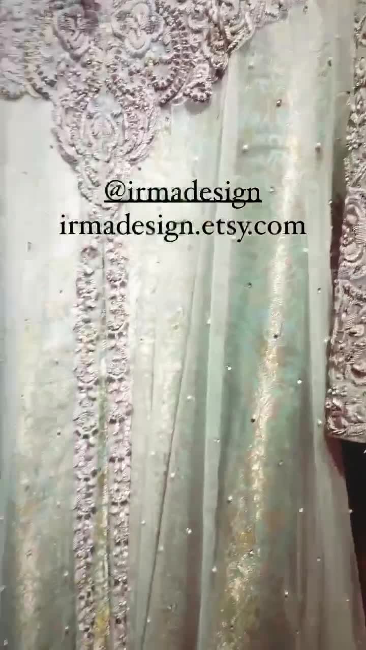 EXCLUSIVE NAVY BLUE AND LIGHT SEA GREEN BRIDAL WEAR – AQBD06 – Exclusive  Online Boutique