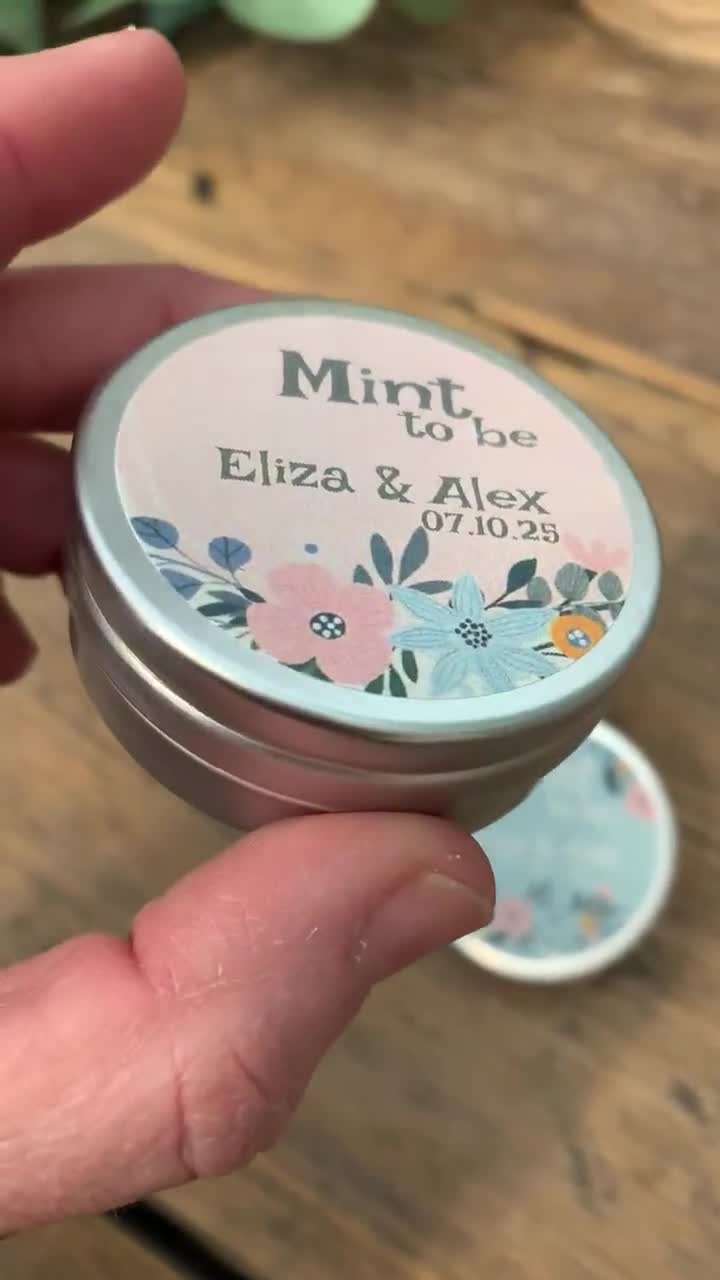 Mint to Be Bride and Groom Slide Mint Tins with Heart Mints