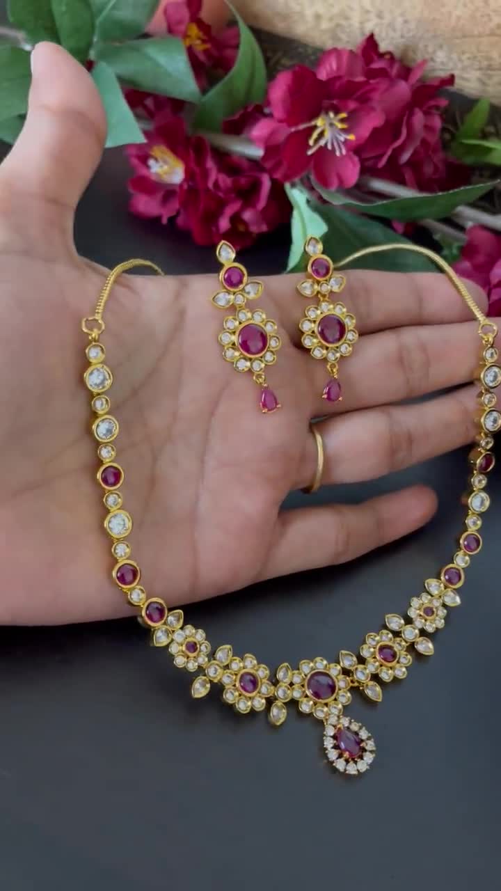 Temple Jewellery Real kemp mini bridal set at Rs 9850/set in Chennai