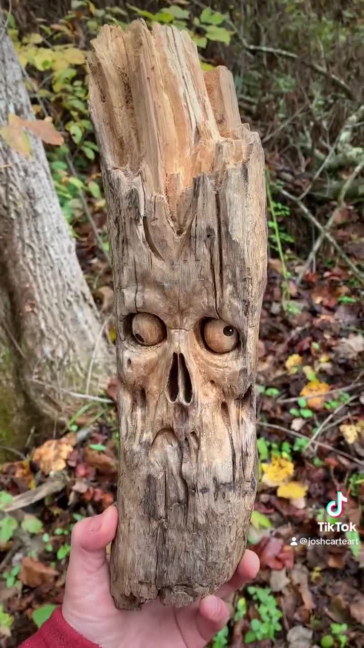 Wood Spirit Wood Carving - JoshCarteArt