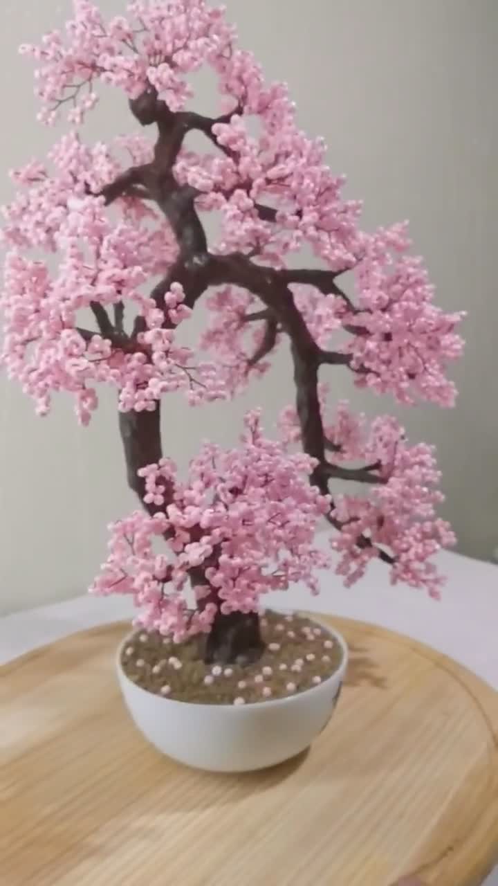 Bonsaï rouge darbre artificiel perlé Taille M, bonsaï japonais