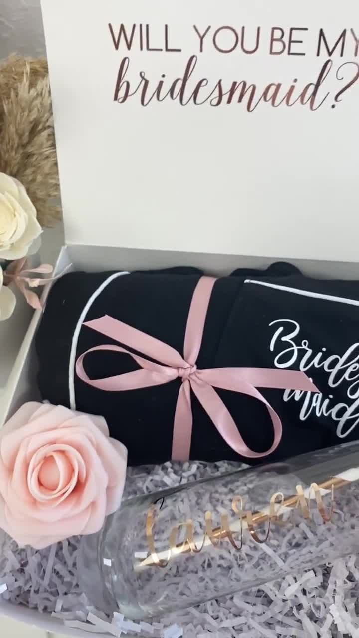 Bridesmaid makeup bag- personalized make up bag- bridesmaid pouch hangover  survival kit- gift for bridesmaid proposal box- bridal party bags