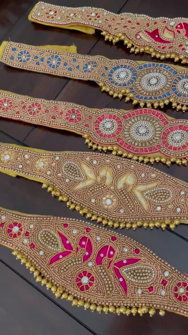Aari Work Hip Belt, Waist Chain, Traditional Indian Handmade Belt.
