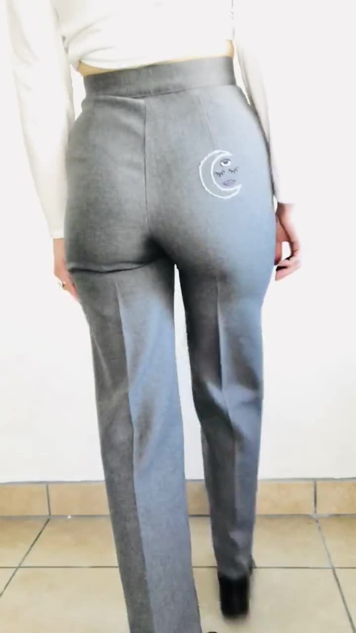 Vintage 70's Gray High Waisted Tapered Leg Pants size 8 