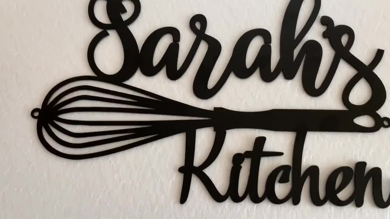 Personalized Kitchen Name Sign Custom Metal Indoor Sign, Mother's
