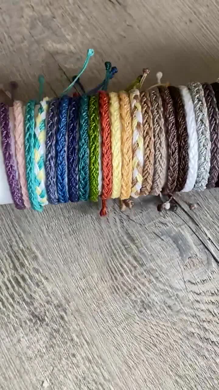 Waterproof Waxed Cord Macrame Friendship Bracelet, Adjustable
