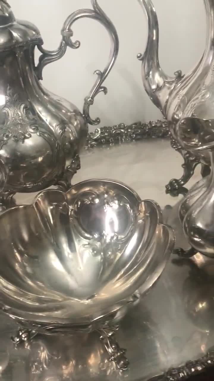 Vintage Barton and Reed Hand-chased Winthrop Tea Set on