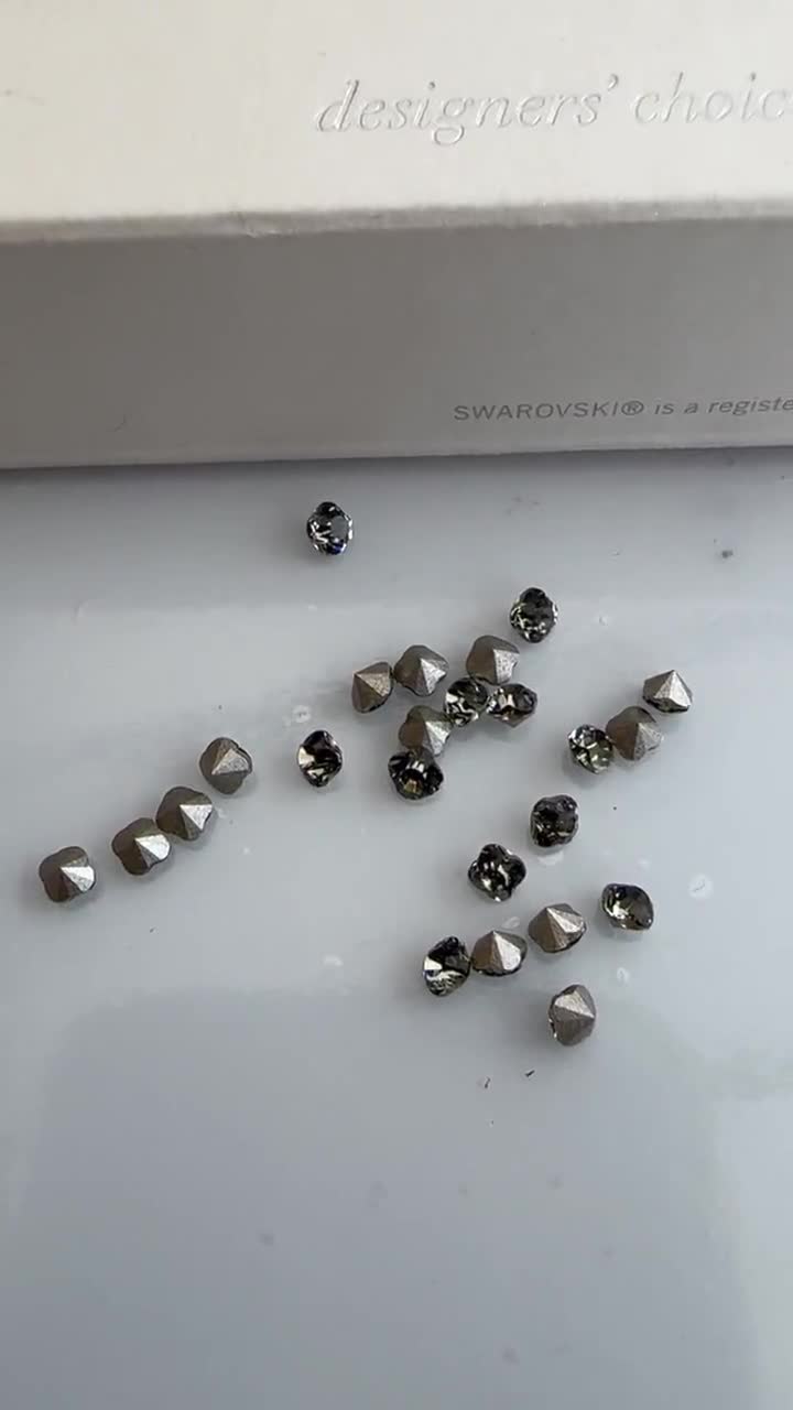 10pcs Tooth Gem Star Jet Hermatite silvery Black Crystal Preciosa®  Lead-free Gems Non Hotfix Designs 5mm Rhinestones Flatbacks -  Norway