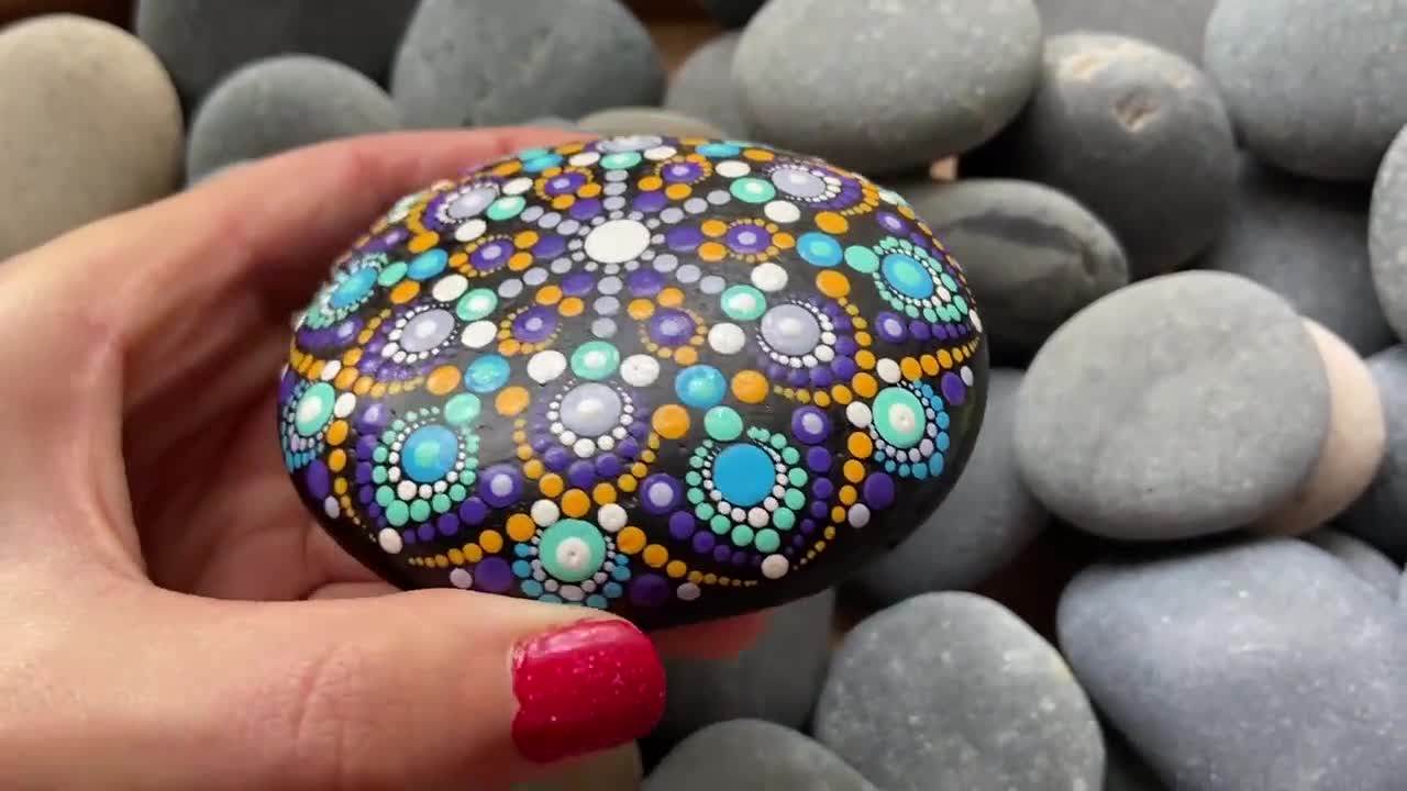 Buy Small Painted Mandala Stones Paperweights Dot Art Mandala Rocks  Meditation Stone Painted Rocks Stone Painting Stones and Rocks Online in  India 