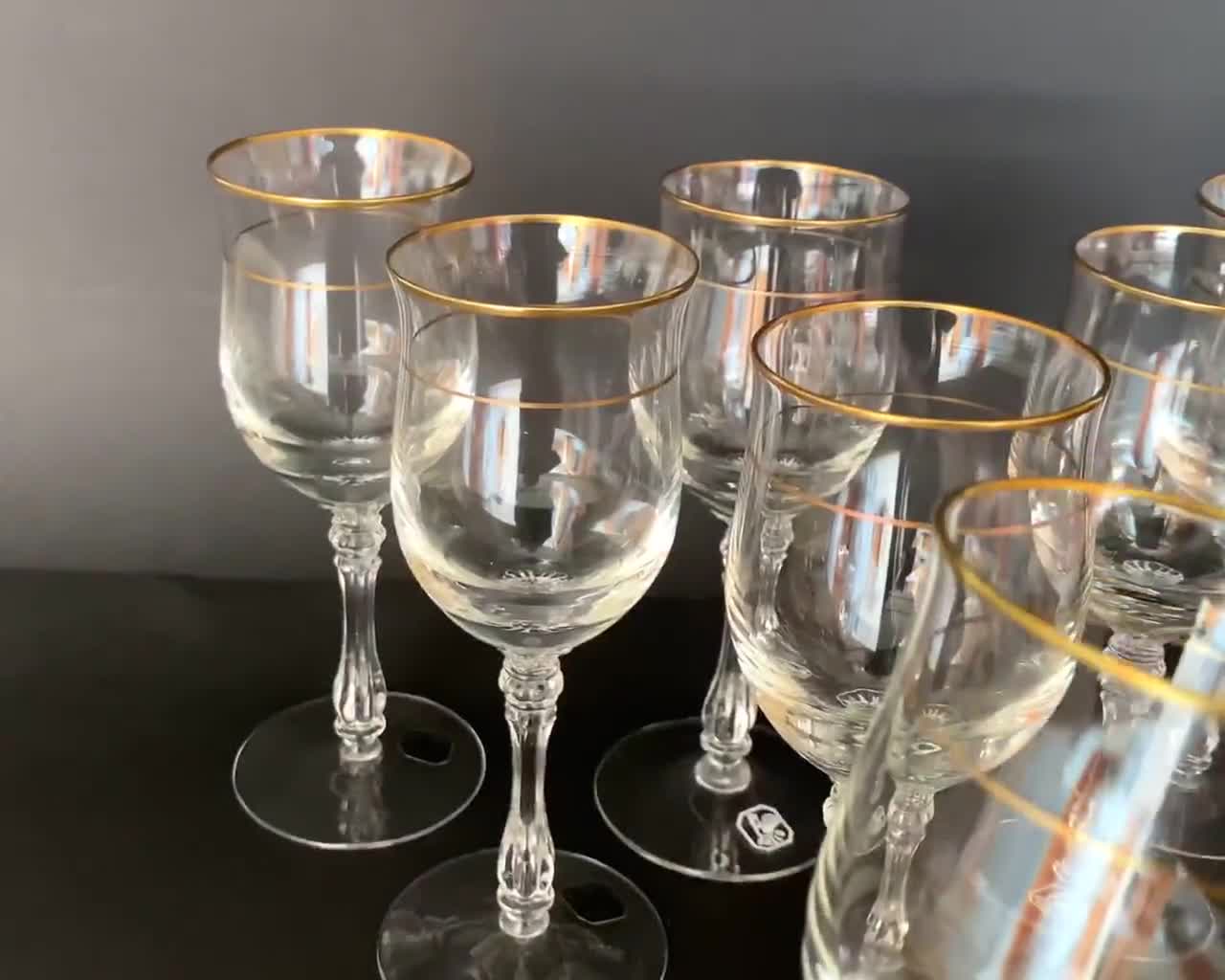 Vintage Crystal Wine Glasses by Gallo, 1980, Set of 8