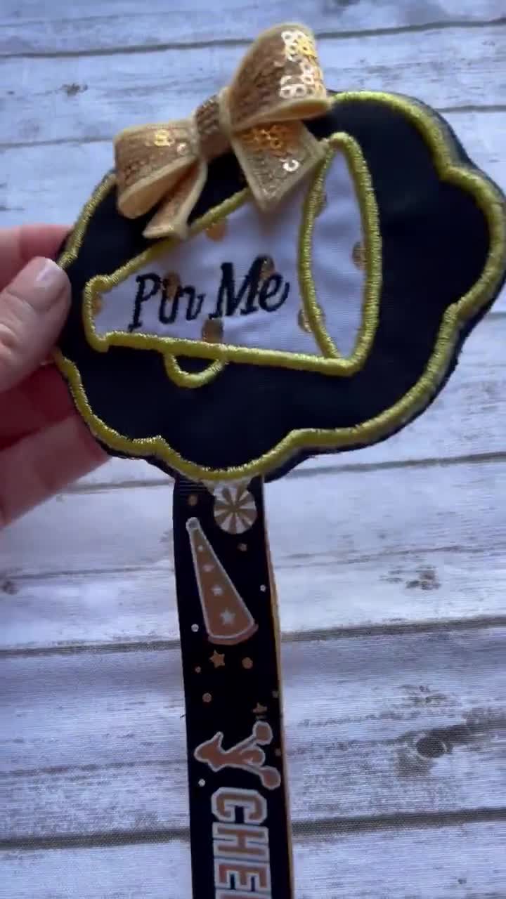 Pin Me Cheer Ribbon, Pin Me Comp Chain, Cheerleader Gift, Pin Me