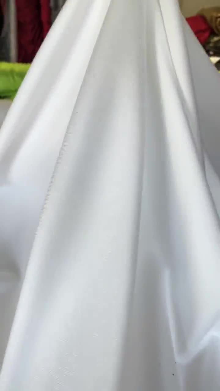 White Satin Fabric, Silky Satin Fabric White, Bridal Satin Medium