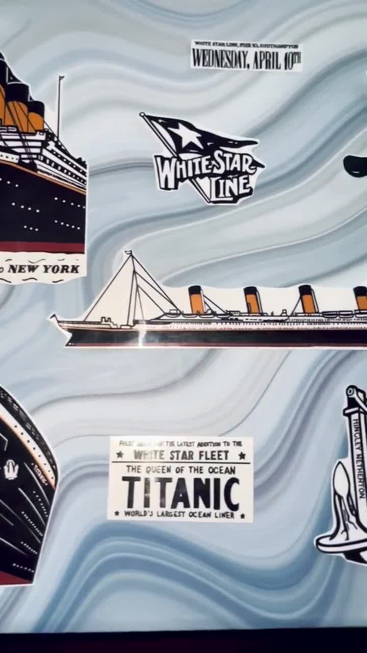 Large 6 White Star Line Sticker Titanic First Class 