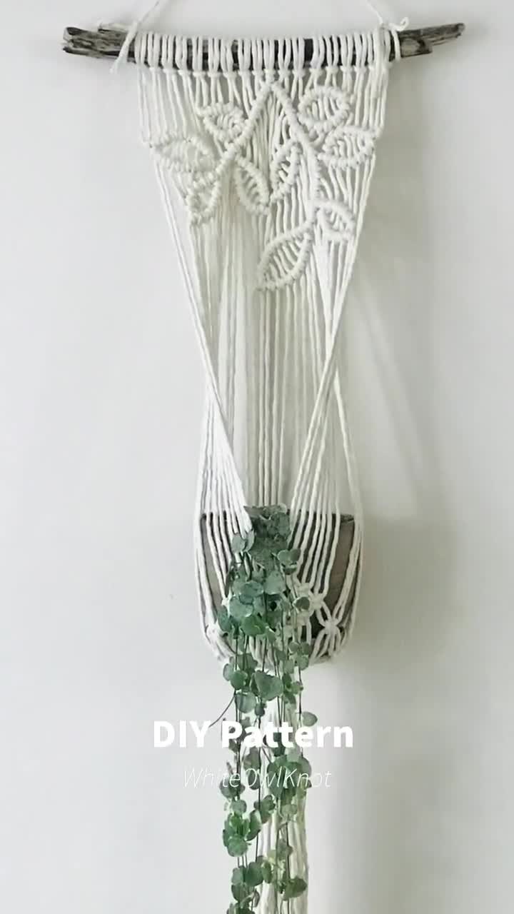 DIY Macrame plant hanger, wall plant hanger PDF Pattern, macramé pattern  beginner, DIY macrame, step by step, how to plant hanger