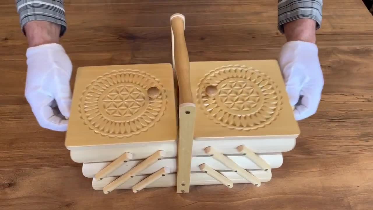 Cesto Portaoggetti Da Cucito Vintage In Tessuto – Doppio Strato, Manico Comodo E Pratico, Per Fili E Accessori