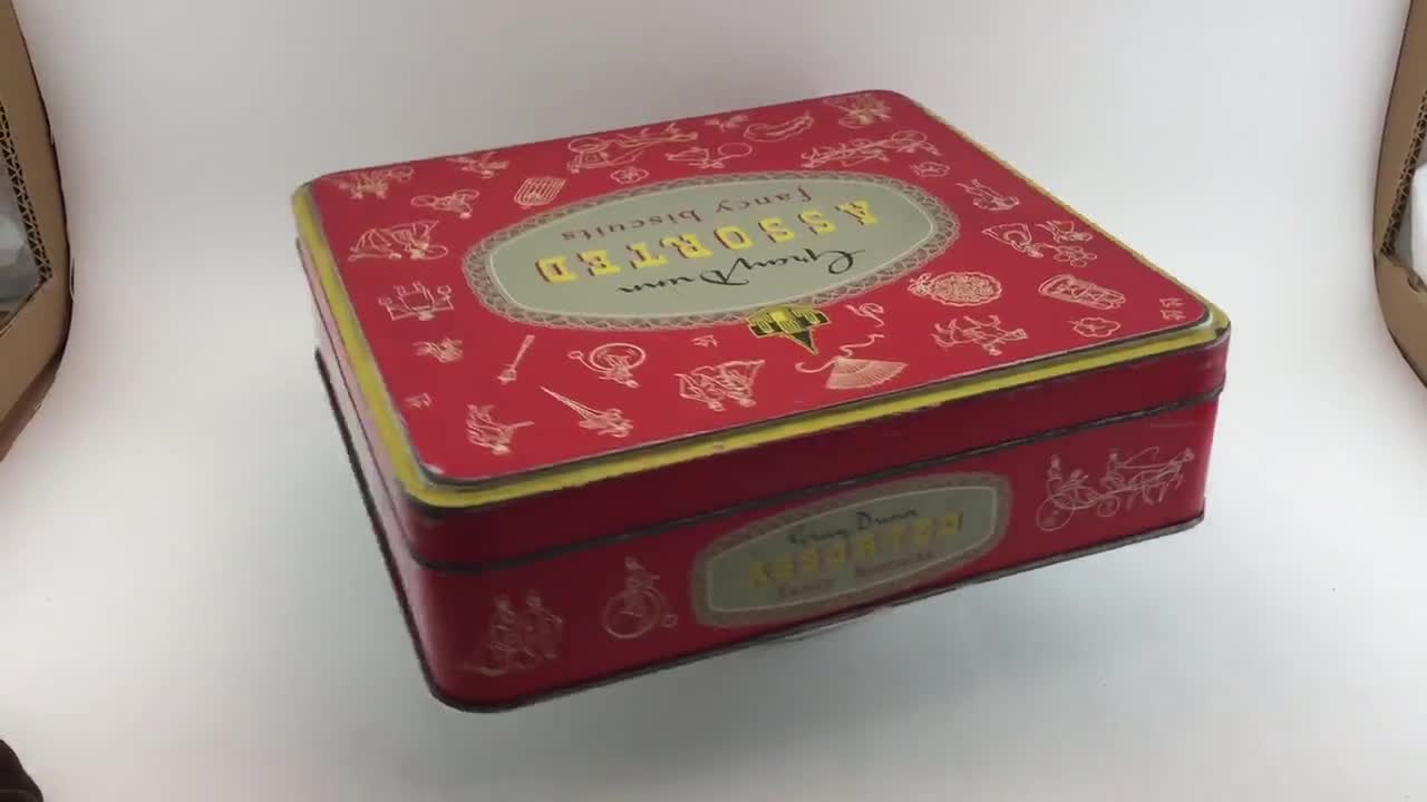 GORGEOUS Vintage Gray Dunn Biscuit Tin Manufacturers Tin Product