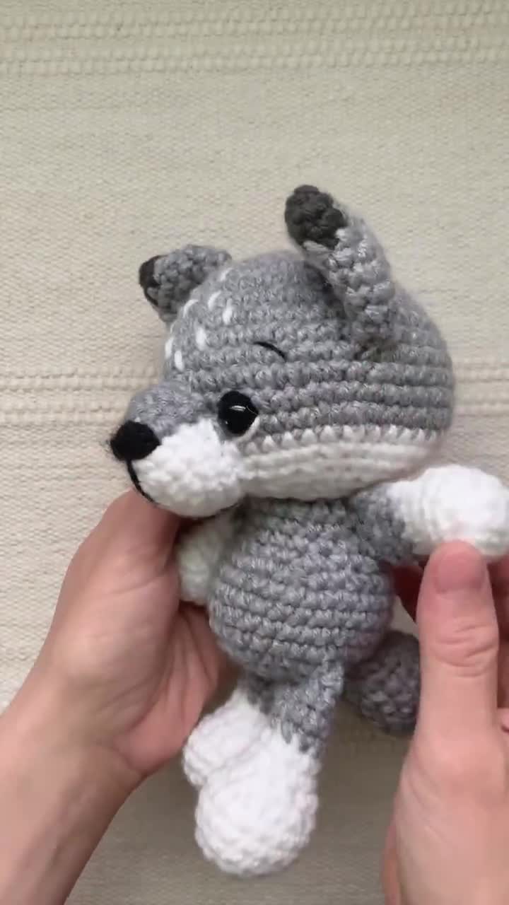 PATTERN: Wilson the Wolf Pup - Crochet wolf pattern - amigurumi wolf  pattern - crocheted gray wolf pattern - PDF crochet pattern